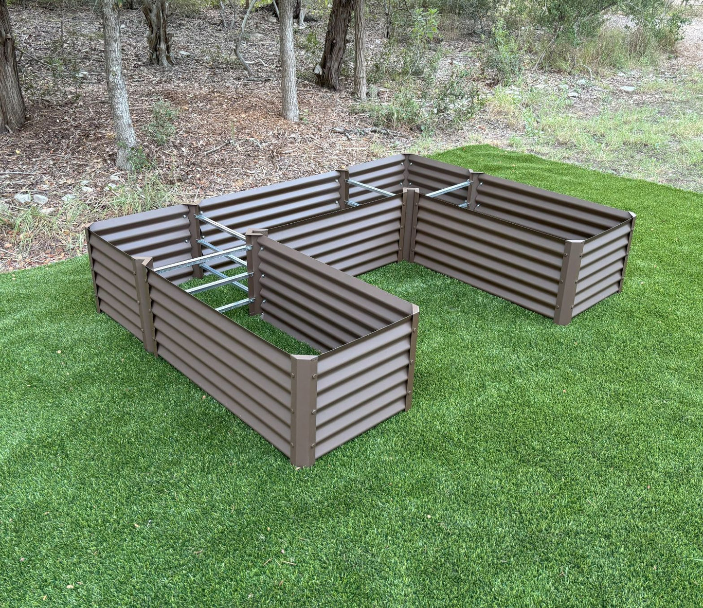 narrow rustic u garden bed
