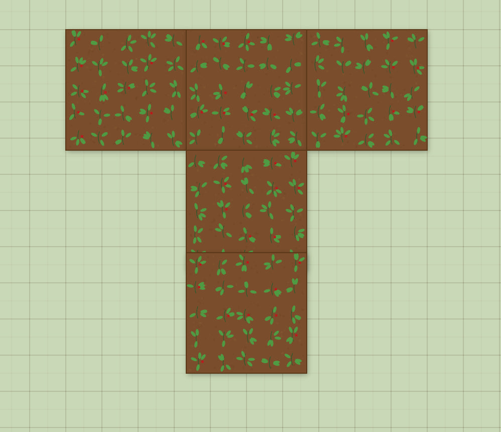 t shape top view