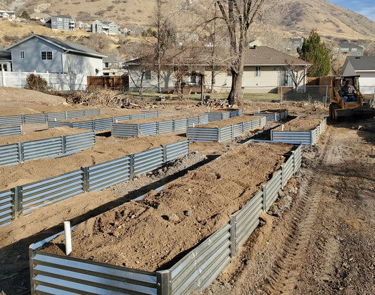 filling garden beds to the top with soil