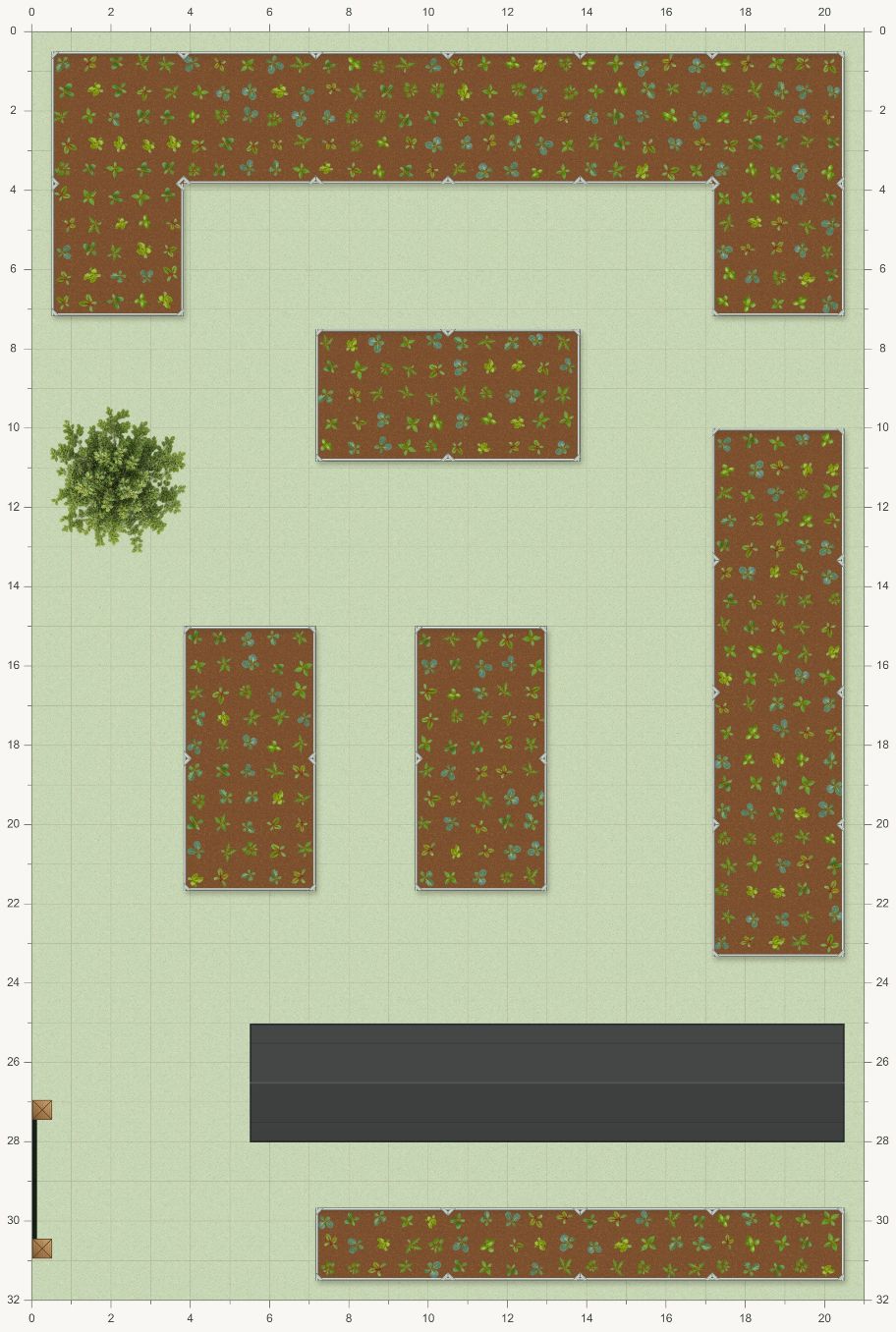 32' × 21' Layout