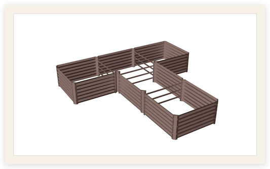 rustic t shape garden bed