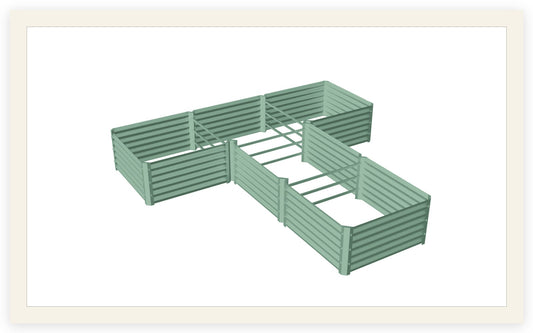 sage t shape garden bed