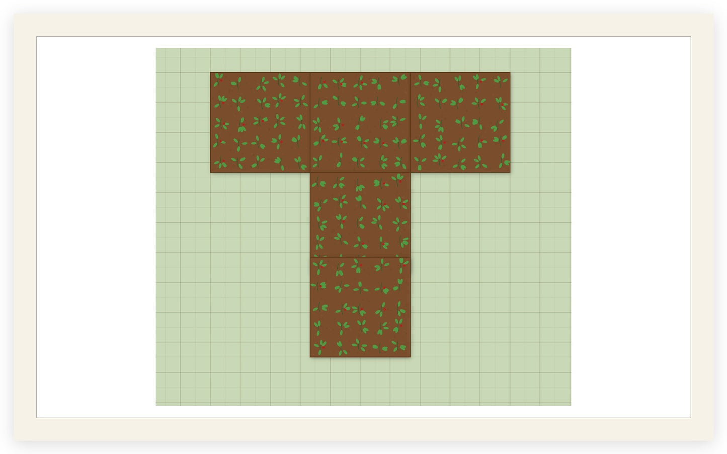 t shape top view