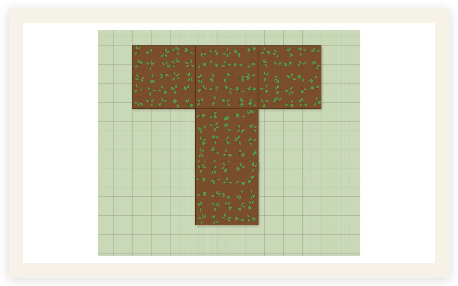 t shape top view