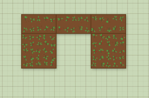 flared u top view
