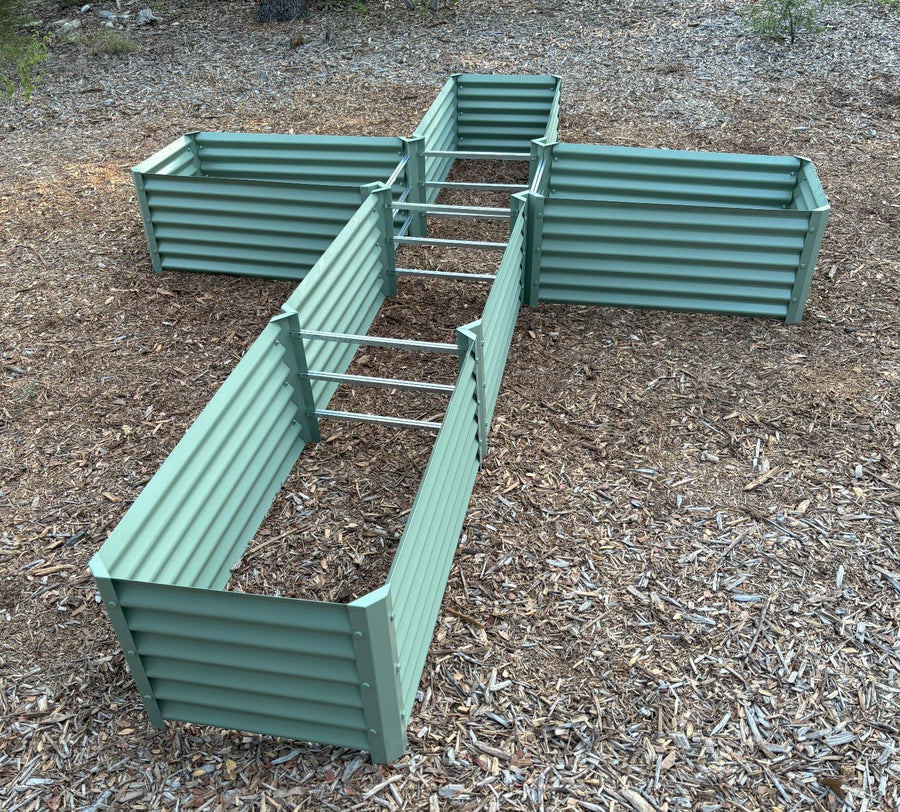 Narrow sage cross garden bed