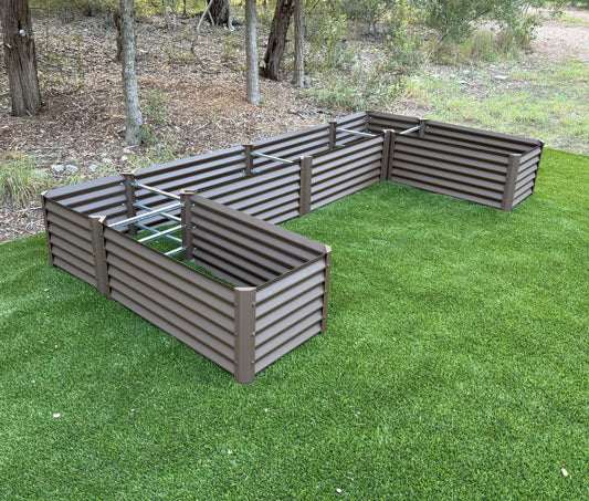 narrow rustic wide u garden bed