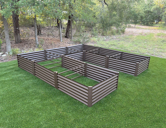 rustic long u garden bed