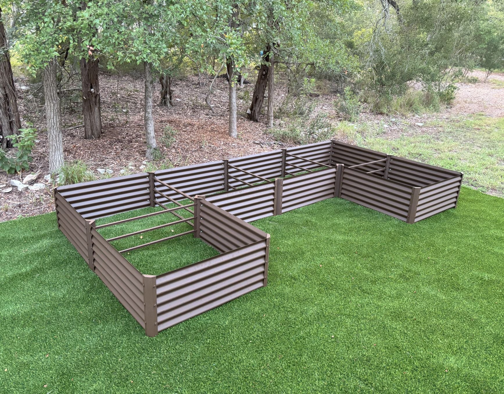 rustic wide u garden bed