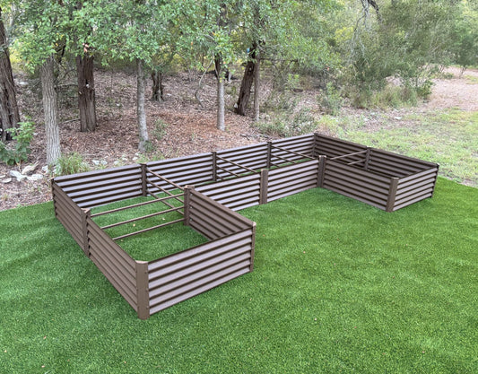 rustic wide u garden bed