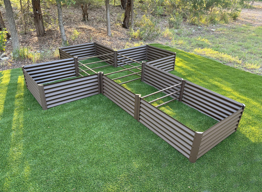 Wide rustic cross garden bed