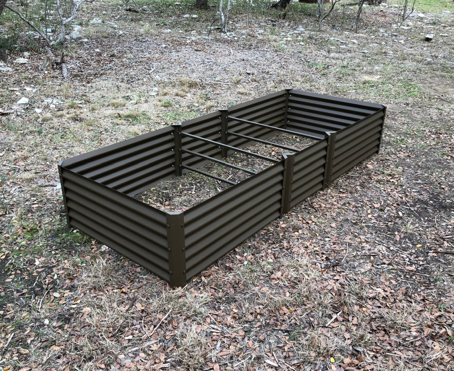 rustic exacto raised garden bed installed