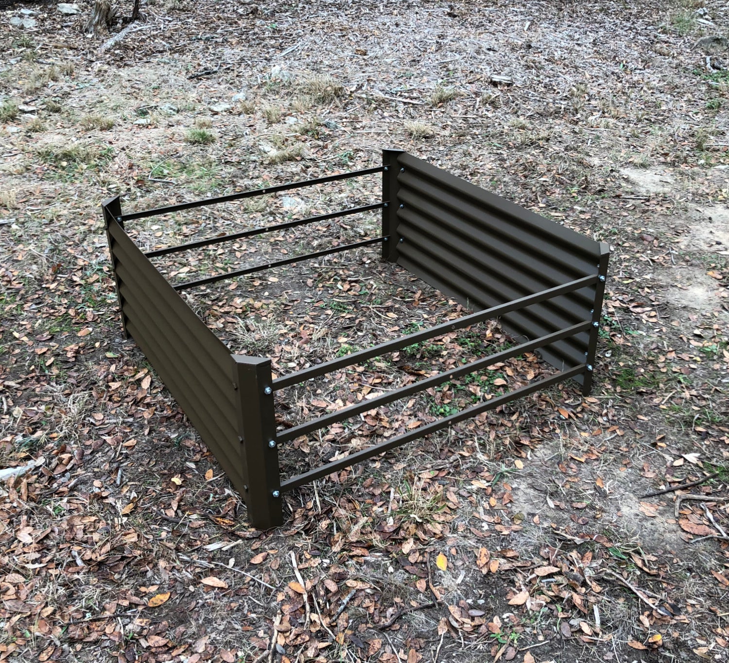 Rustic extender for long rustic raised beds