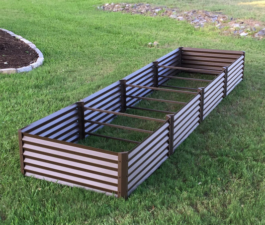 Rustic Fresa metal garden bed installed