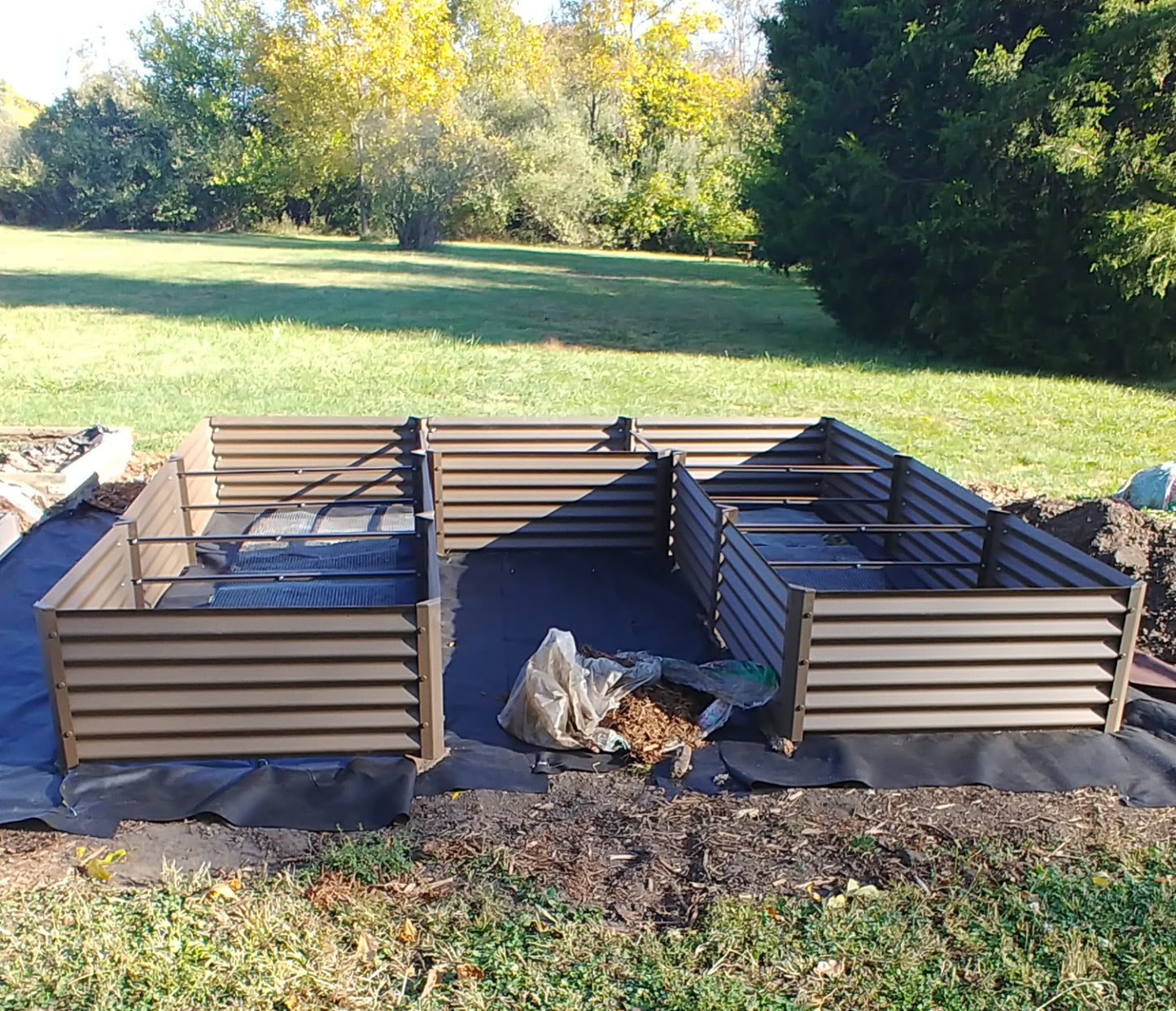 rustic long u raised bed ready for soil