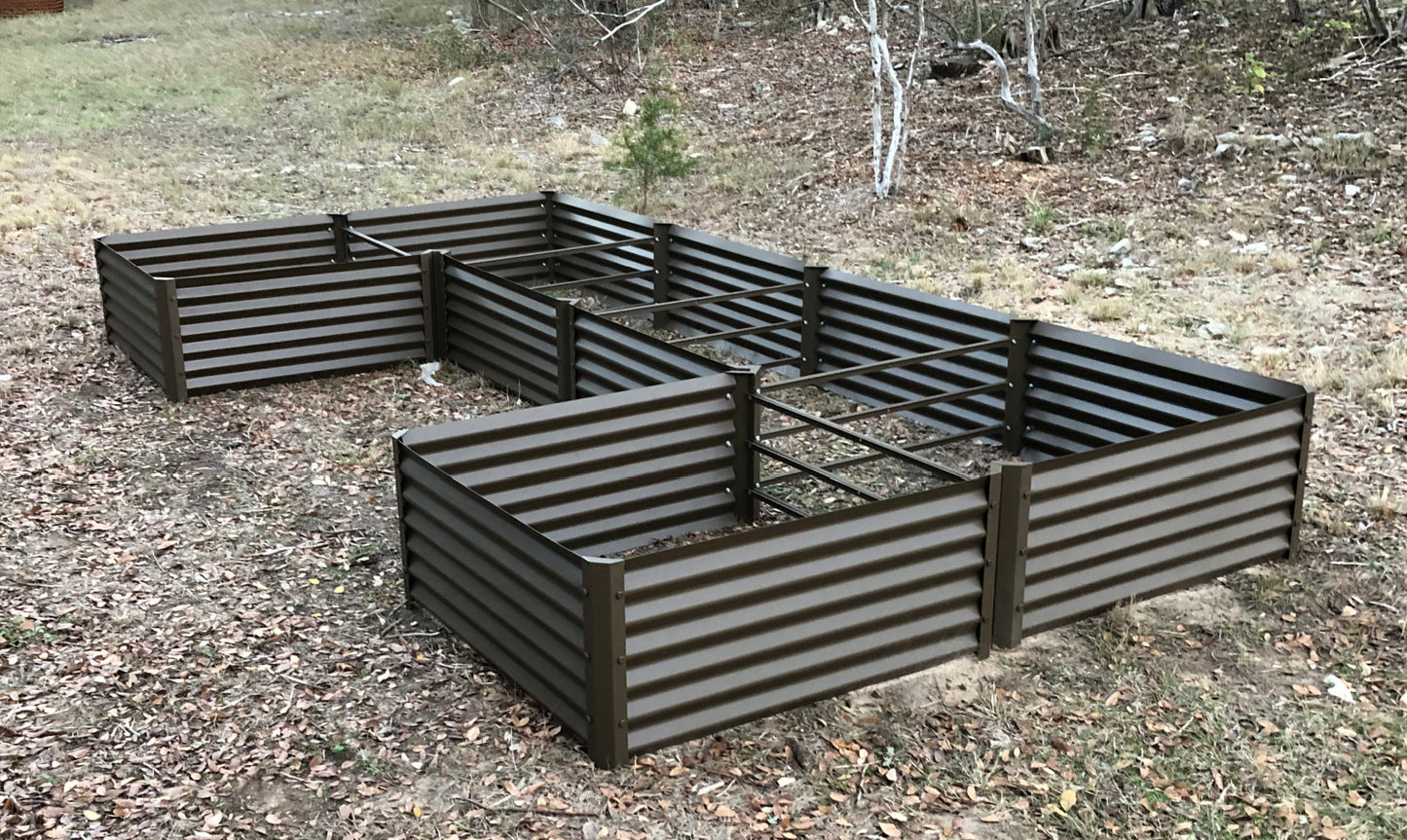 rustic wide u raised bed installed