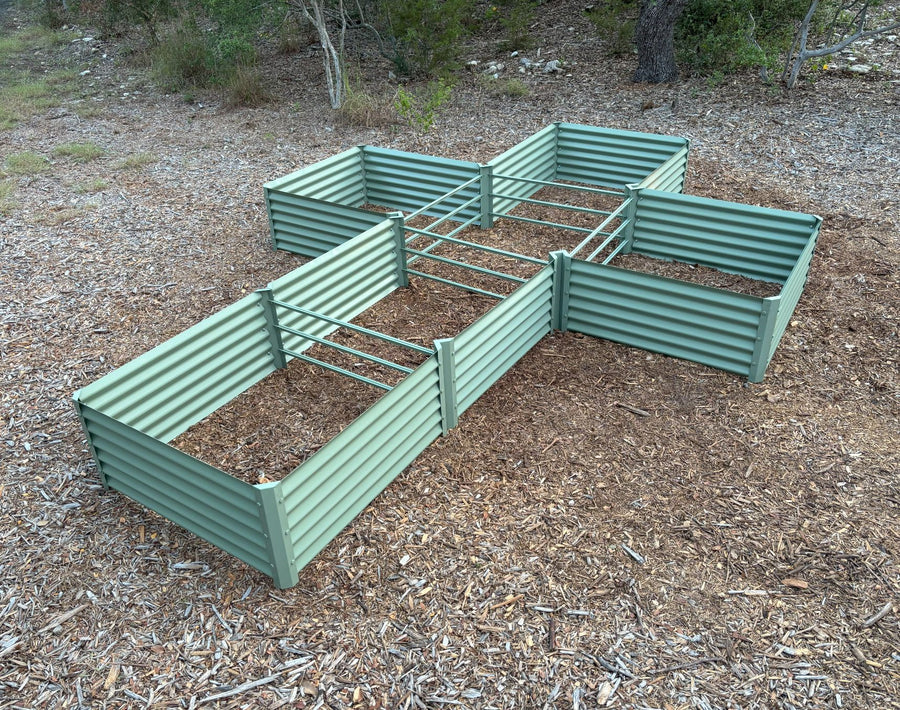 Wide sage cross garden bed