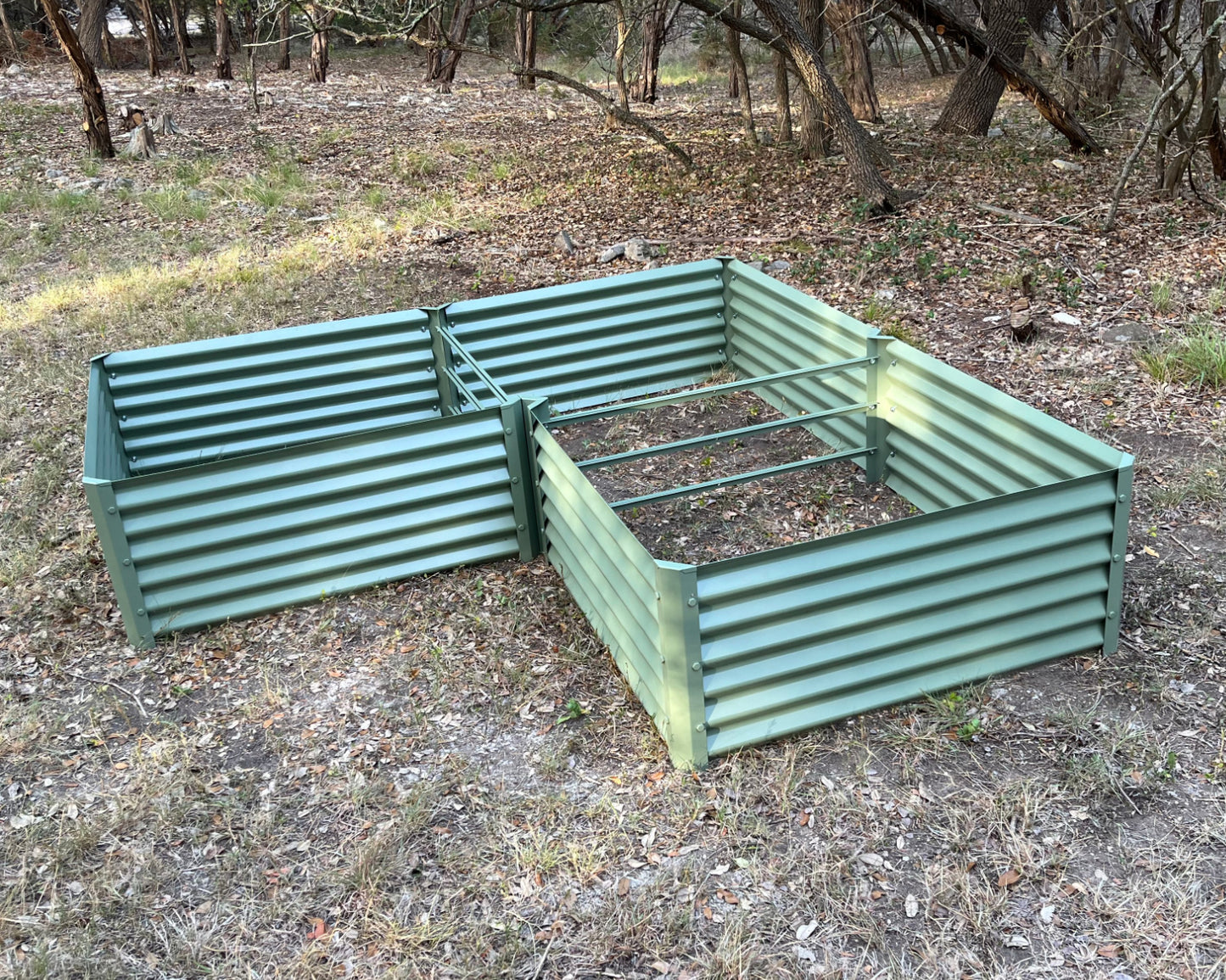 sage l shaped garden bed installed