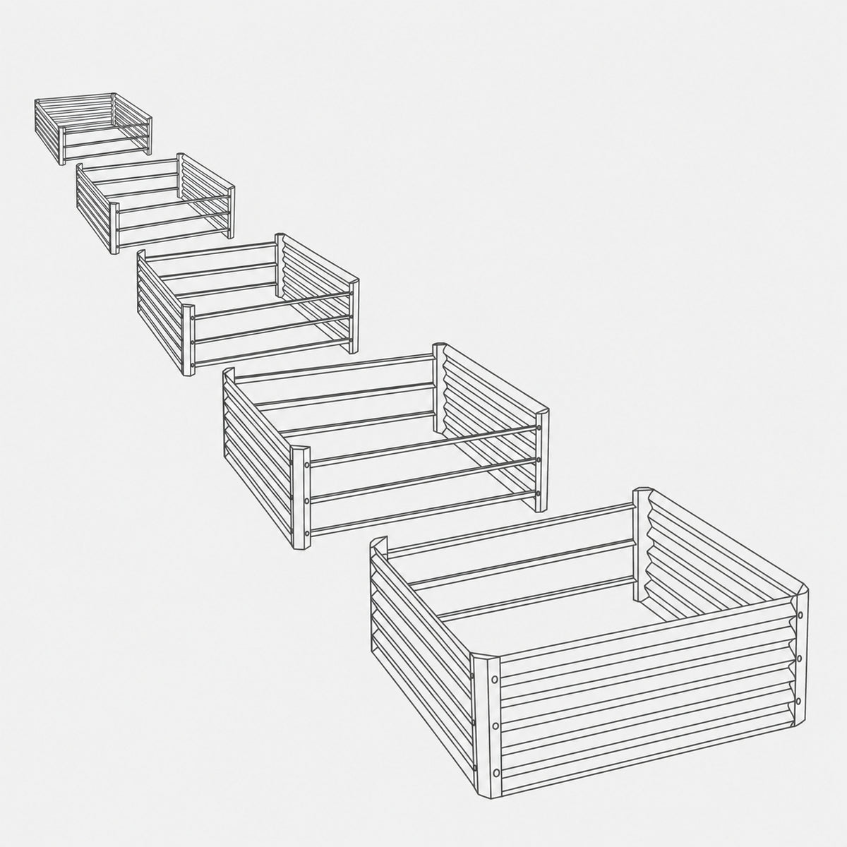 line drawing garden bed sections